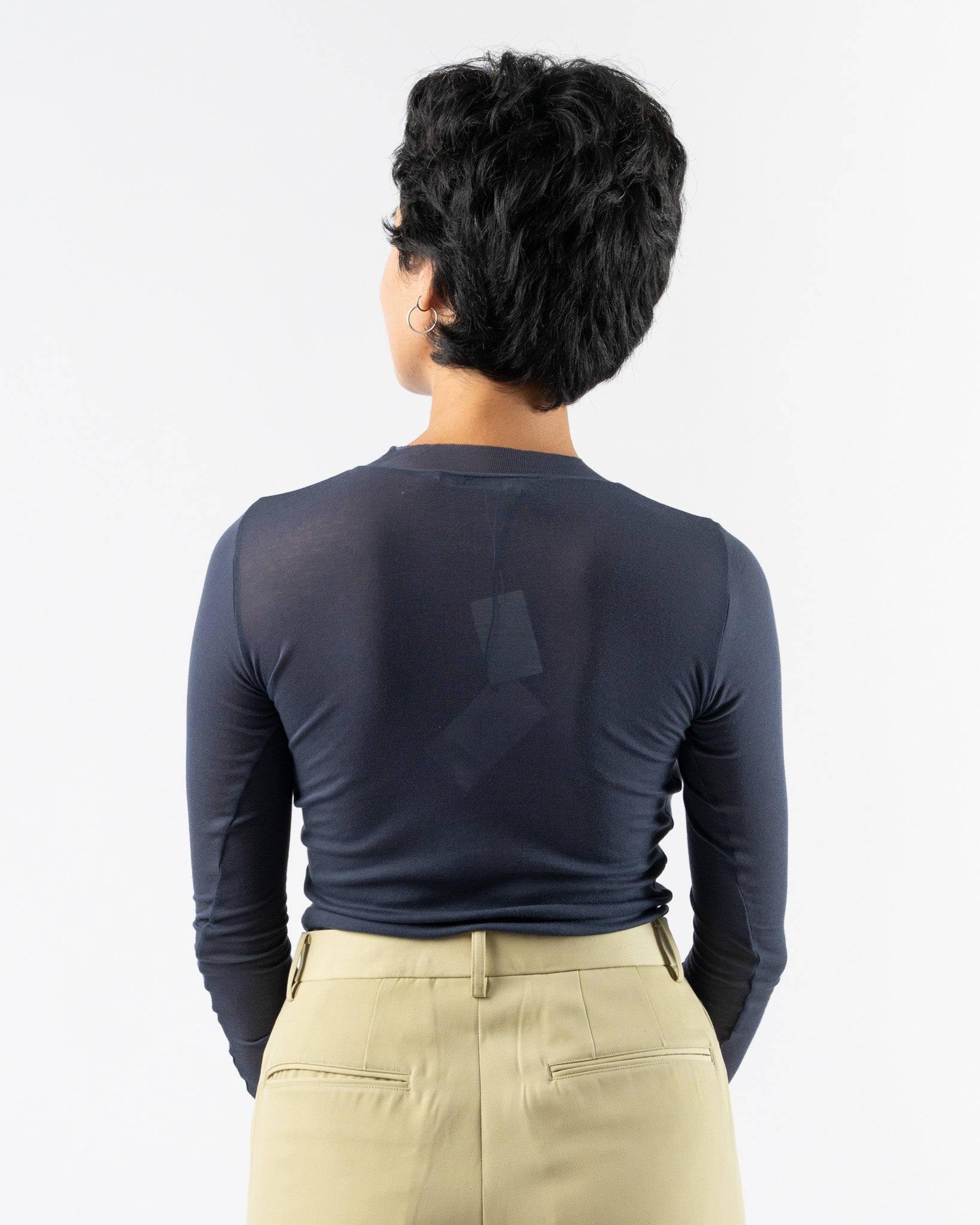 トップス AURALEE a6ss02wc-navy Auralee HOMESPUN SUMMER TWEED MESH SHIRT - Navy – Totem