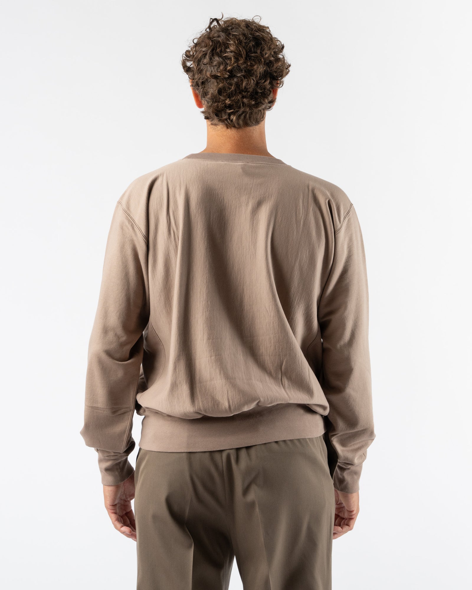 Auralee Elastic High Gauge Sweat Pullover in Gray Beige Curated at Jake and  Jones