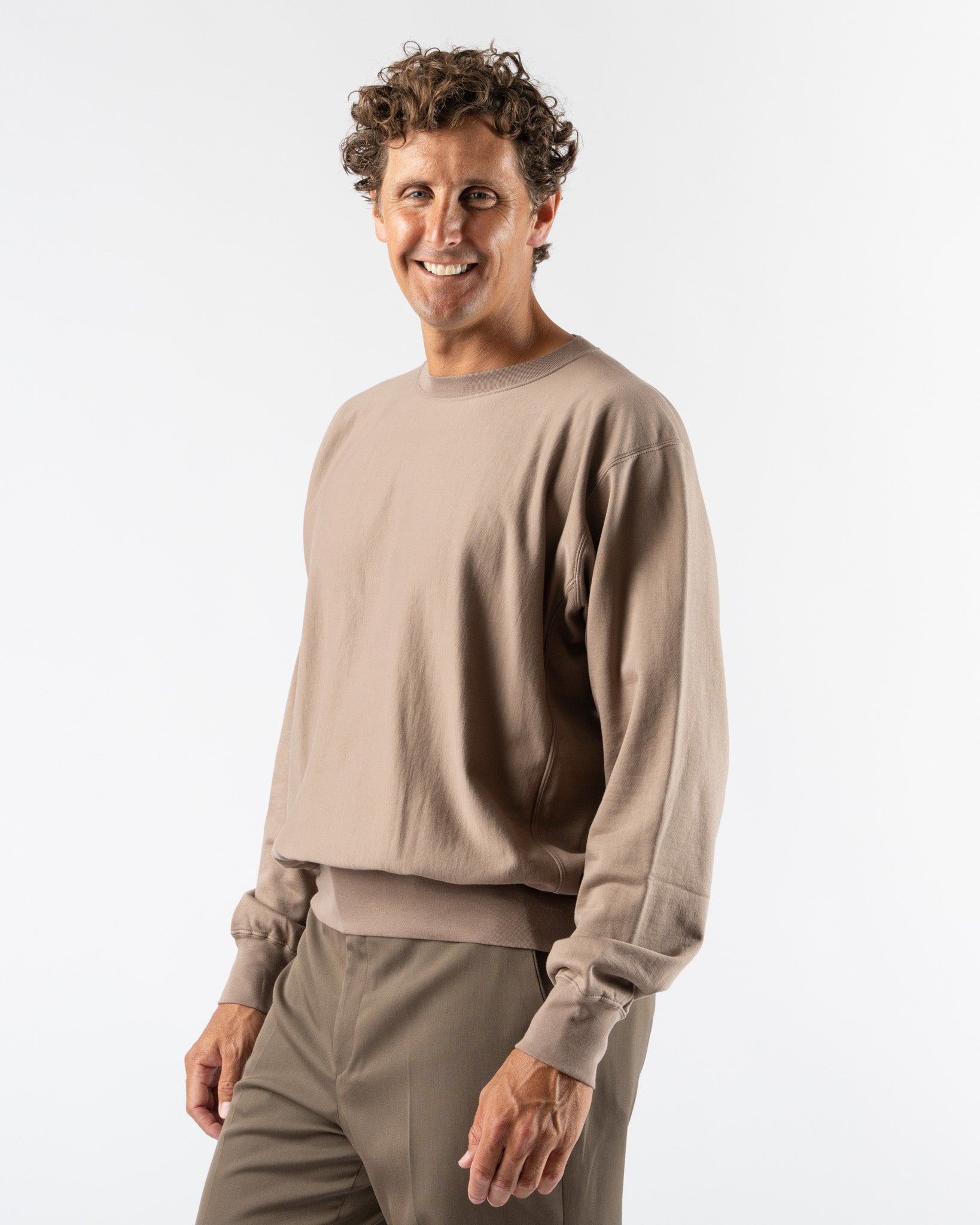 上品な Pullover Sweat Gauge High Elastic Auralee in Beige Gray トップス