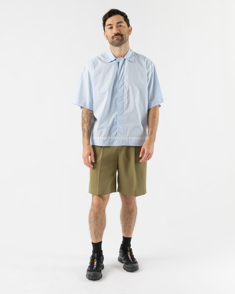 Auralee Light Wool Max Gabardine Shorts in Khaki