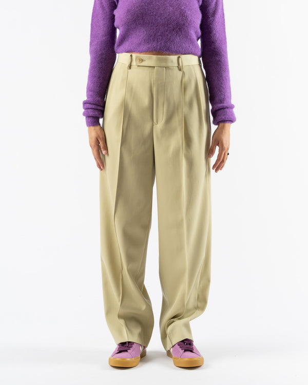 Auralee Light Wool Max Gabardine Slacks in Light Khaki