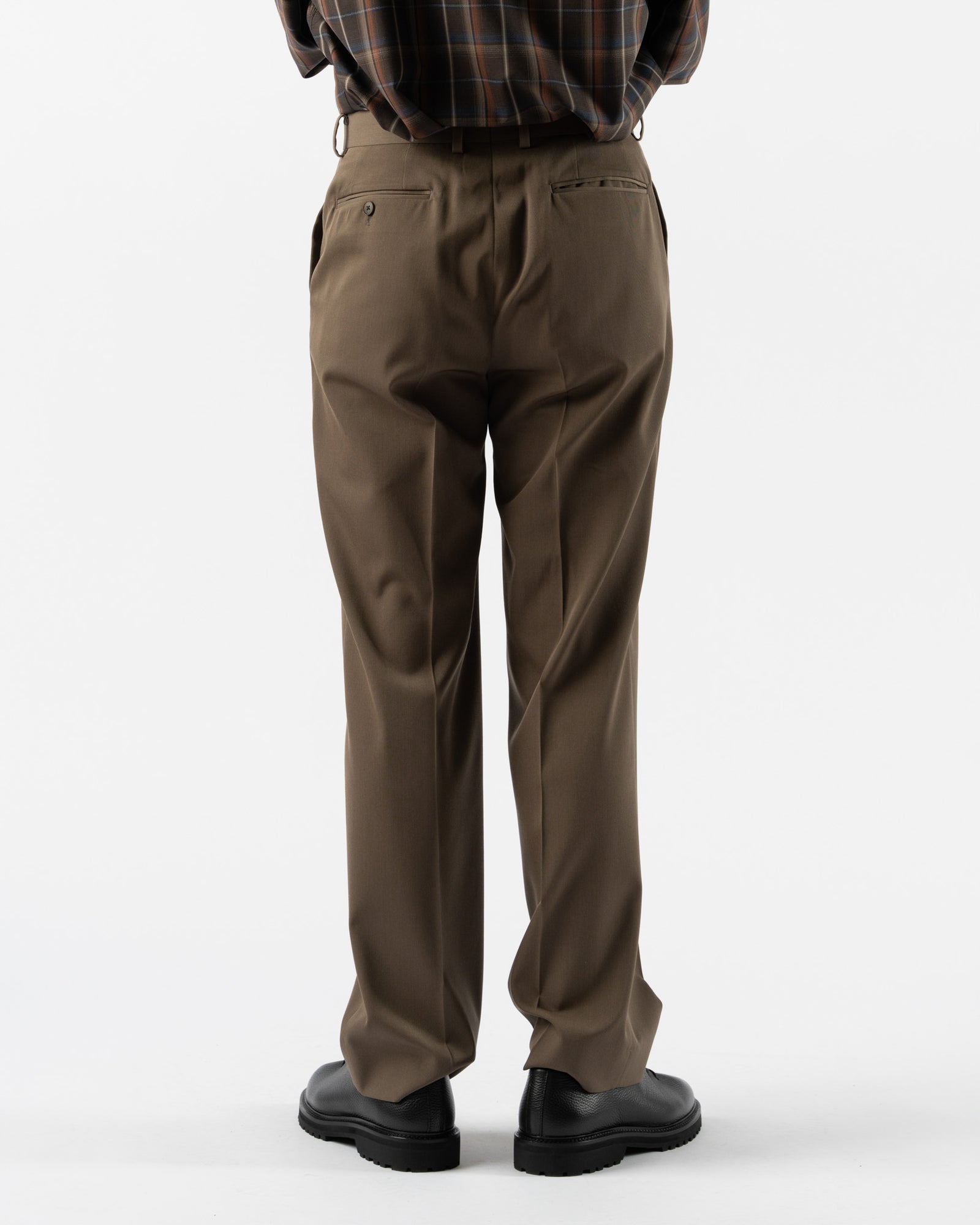 Auralee Light Wool Max Gabardine Pants in Top Brown Curated at Jake and  Jones