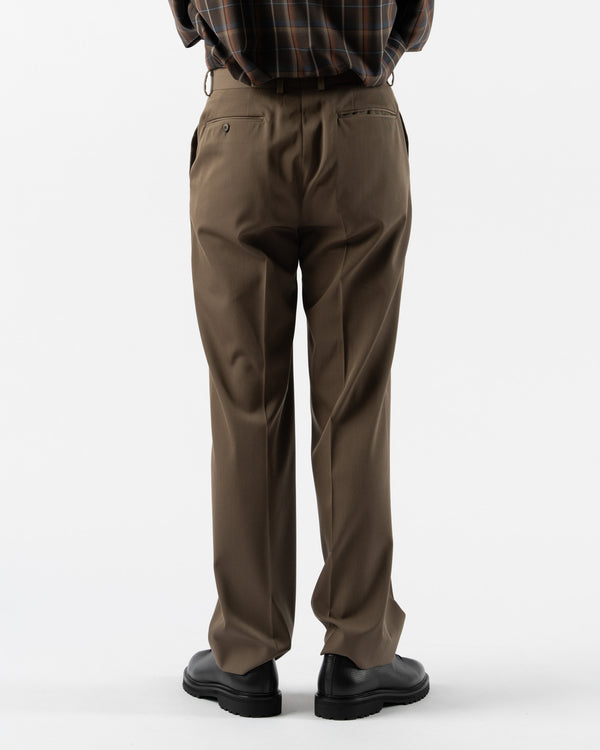 Auralee Light Wool Max Gabardine Pants in Top Brown