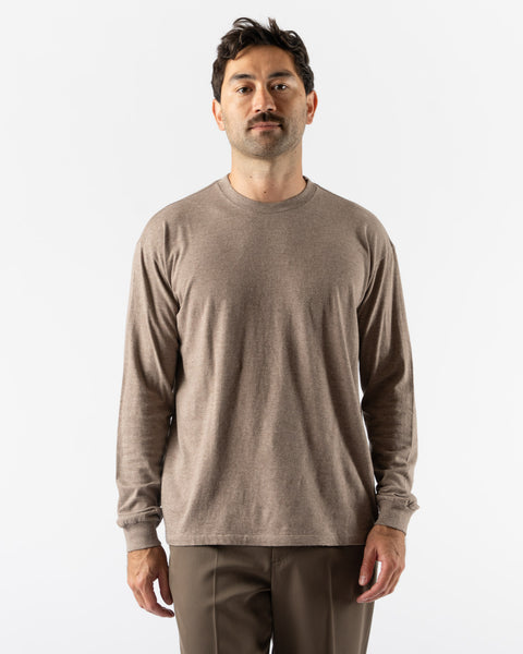 トップス AURALEE SEAMLESS L/S TEE 4 auralee-long-sleeve-top-brown-