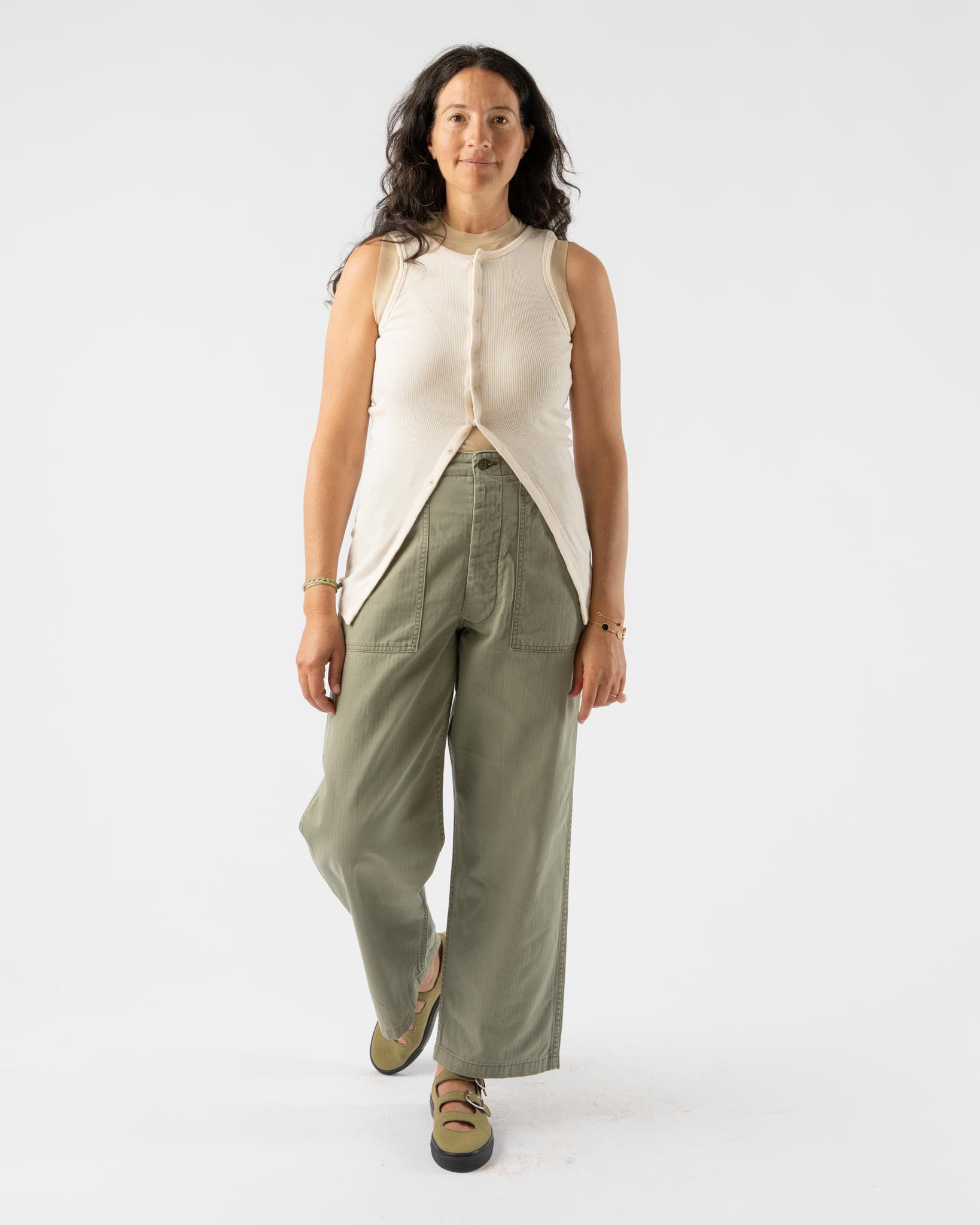 Auralee Organic Soft Rib Tank in Ivory