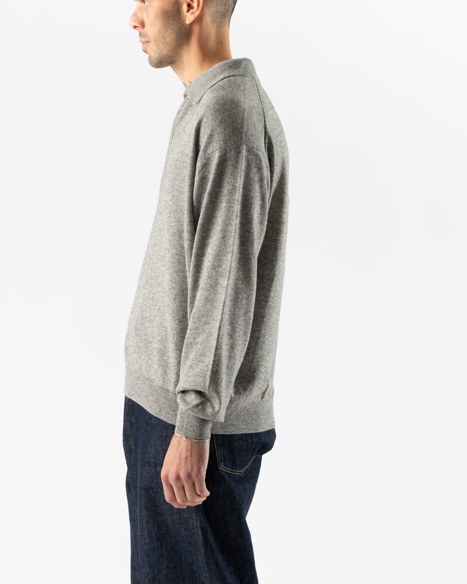 トップス 24SS AURALEE SUPER FINE CASHMERE POLO SUPER FINE CASHMERE SILK KNIT SKIPPER POLO - AURALEE