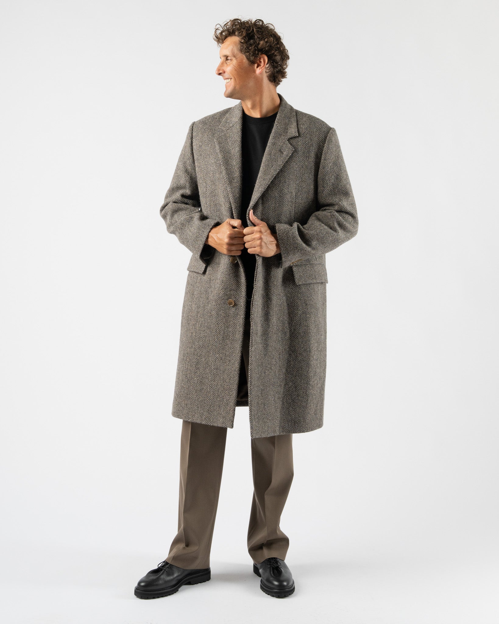 (ゆう)AURALEE Shetland Wool Tweed Namu Shop - Auralee Lama Shetland Wool Tweed Zip Blouson