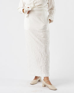 Auralee Wrinkled Washed Finx Twill Skirt in White