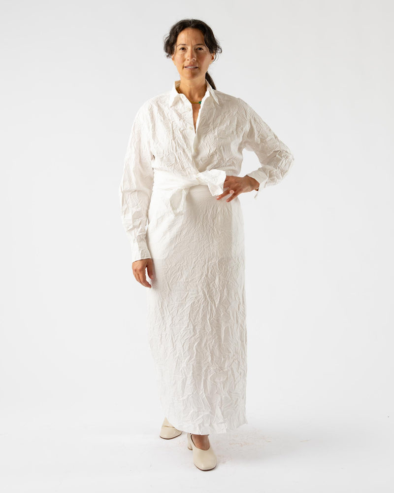 Auralee Wrinkled Washed Finx Twill Skirt in White