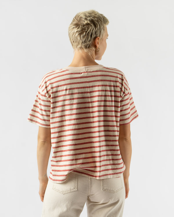 B Sides Atlas Tee in Red/Natural Stripe