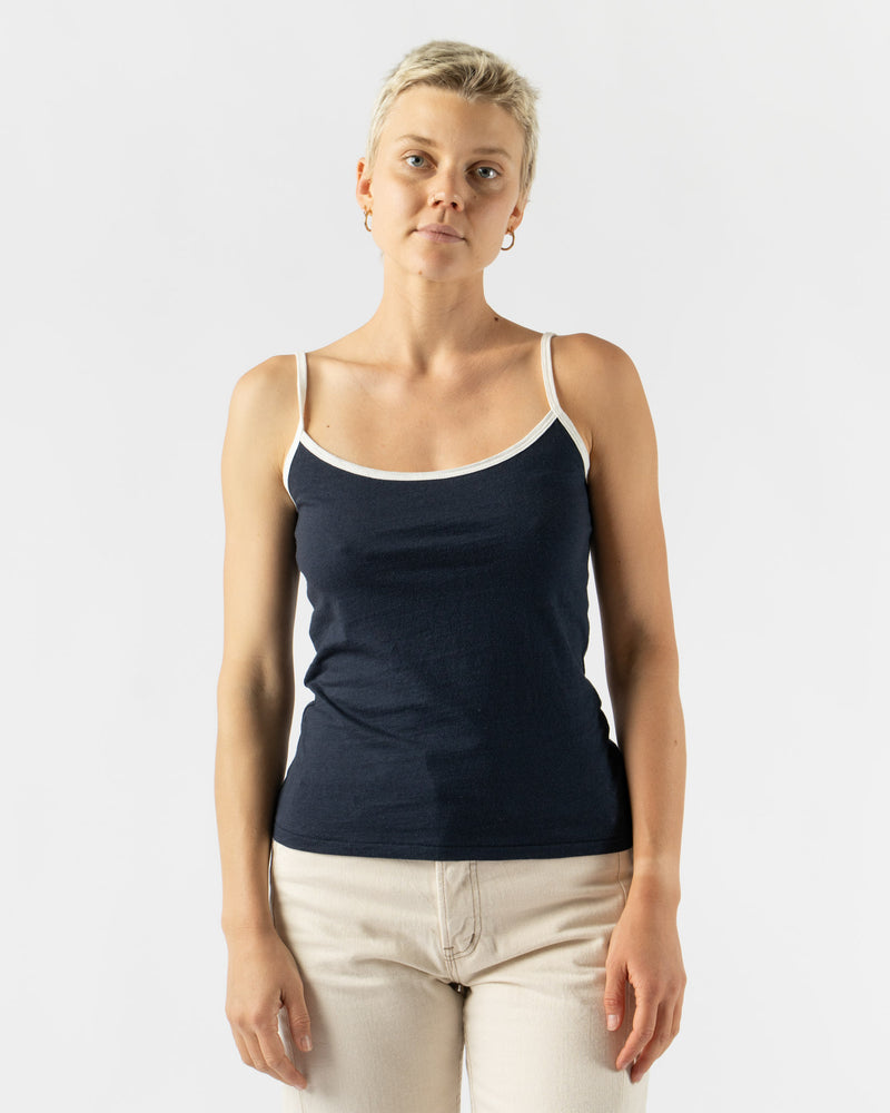 B Sides Zora Ringer Tank in Navy/White