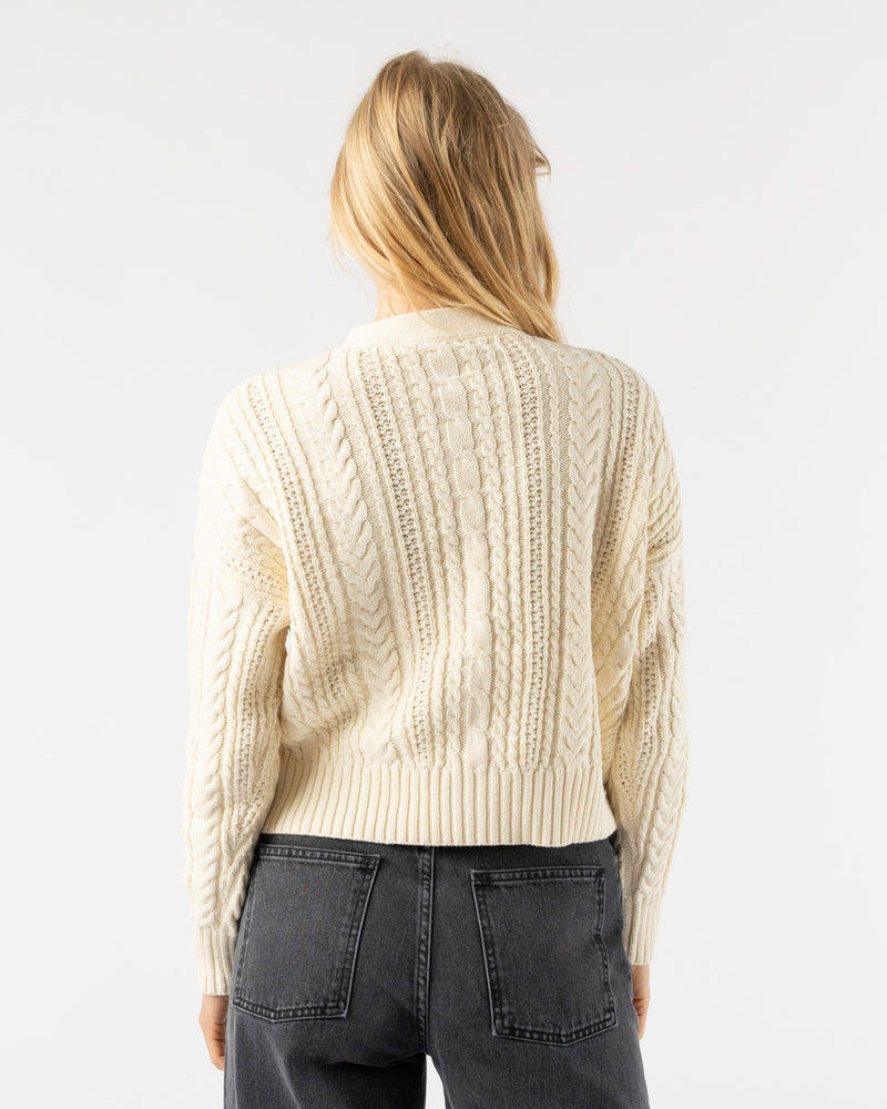 Alex Mill Cable Knit Nico Chunky Cardigan in Ivory