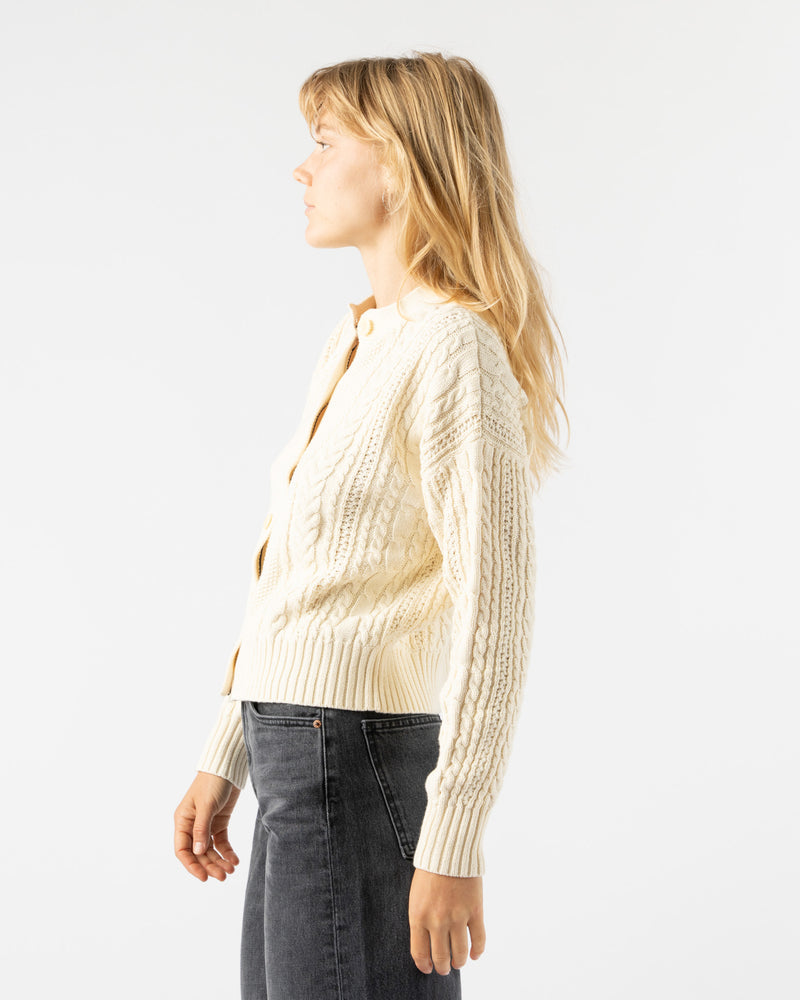 Alex Mill Cable Knit Nico Chunky Cardigan in Ivory