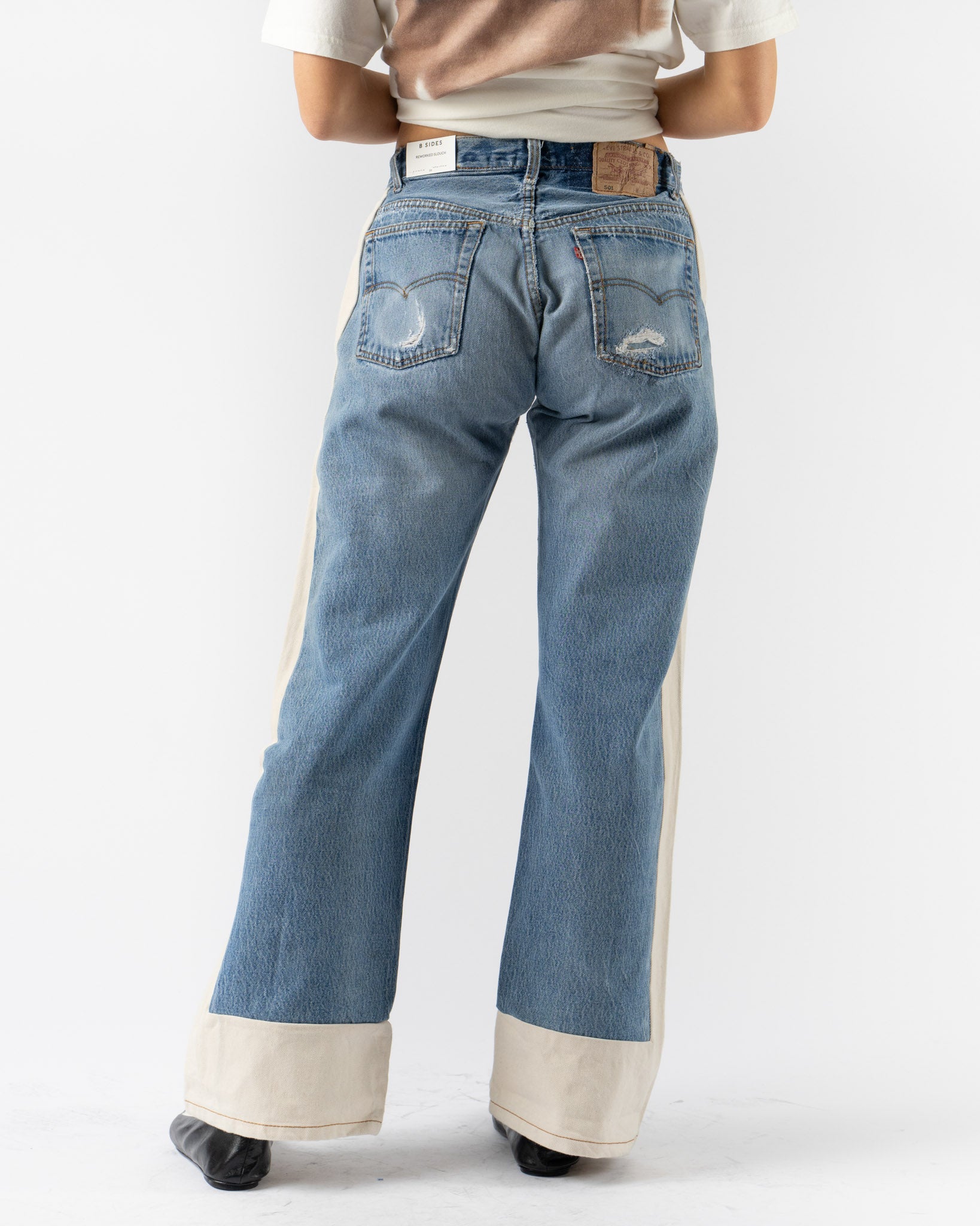B Sides Reworked Slouch Jean in Vintage Indigo/Natural