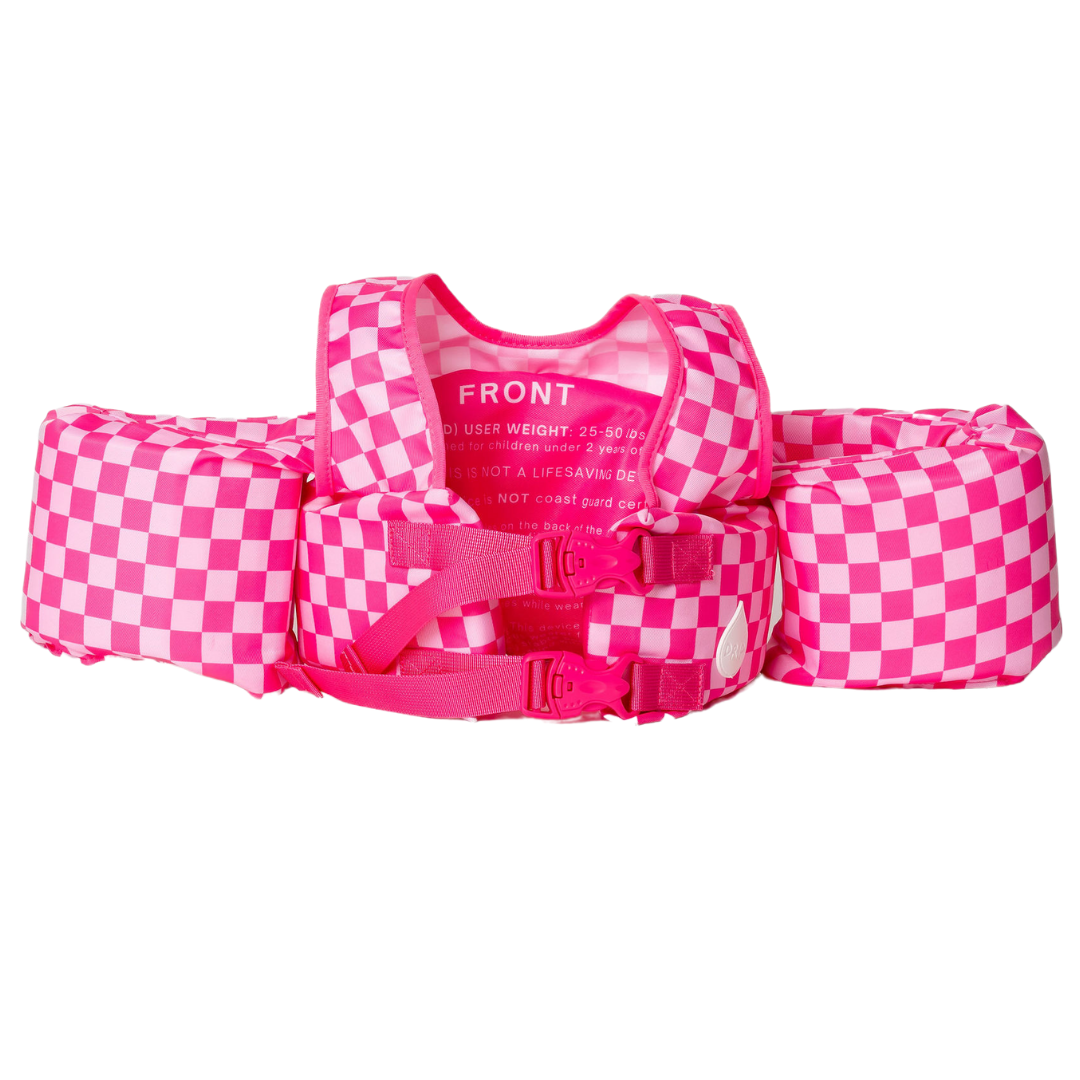 Drip Floats Pink Checkered Kids Floaties