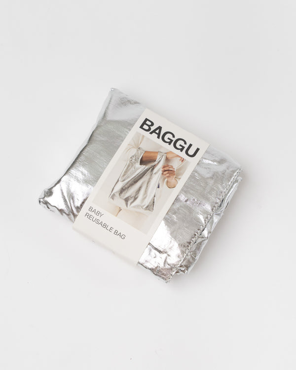 Baggu Baby Baggu in Metallic Silver