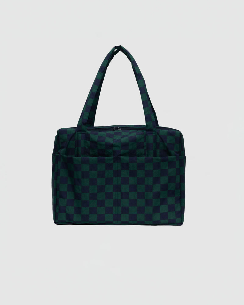 Baggu Cloud Carry On in Navy Green Check