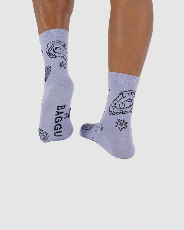Baggu Crew Sock in Shell Light Blue