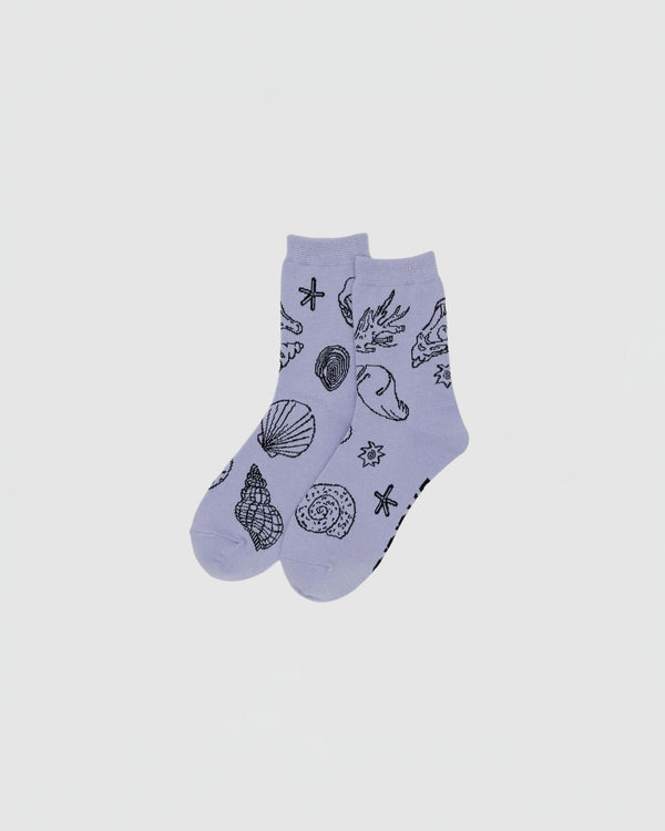 Baggu Crew Sock in Shell Light Blue