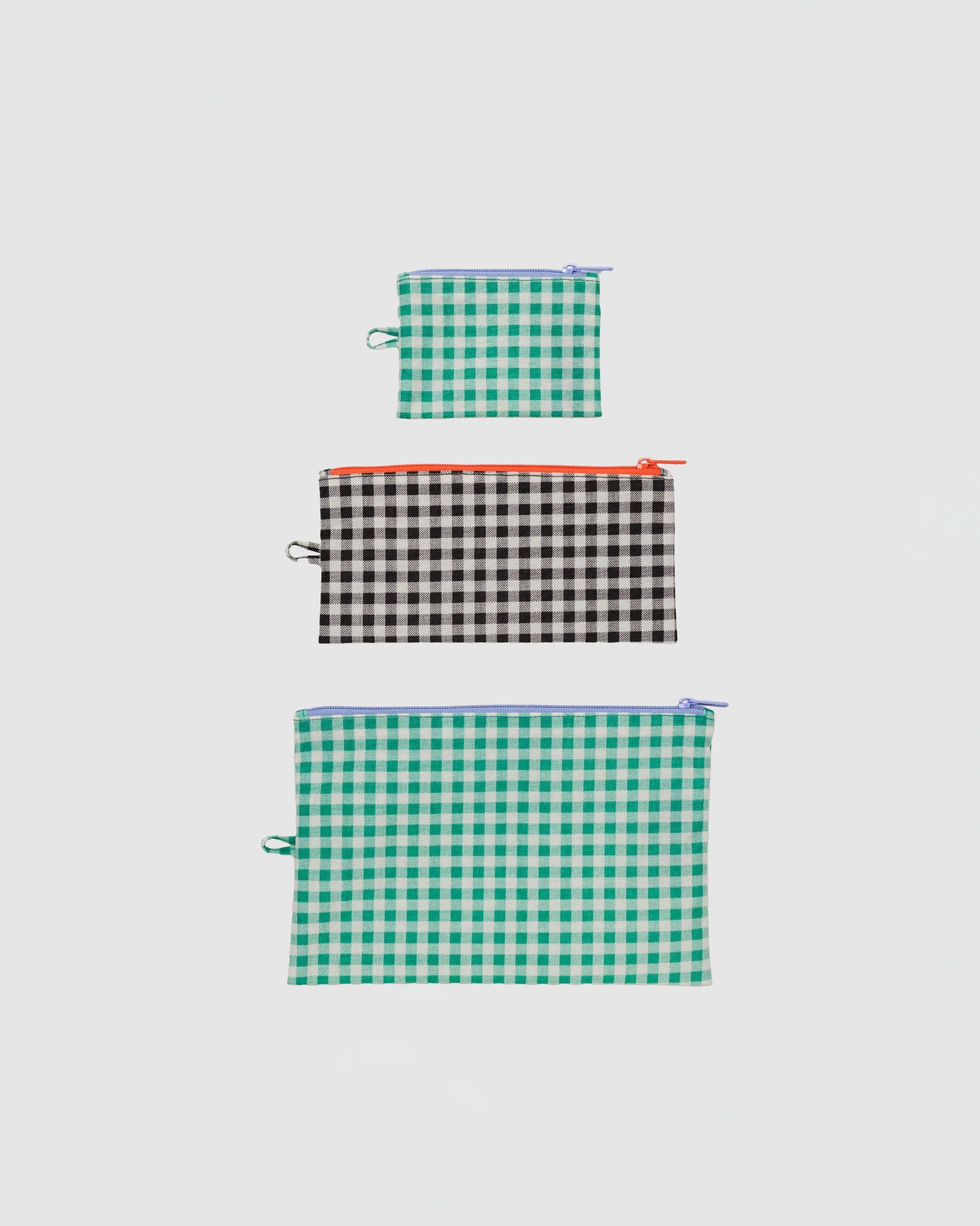 Baggu Flat Pouch Set in Gingham