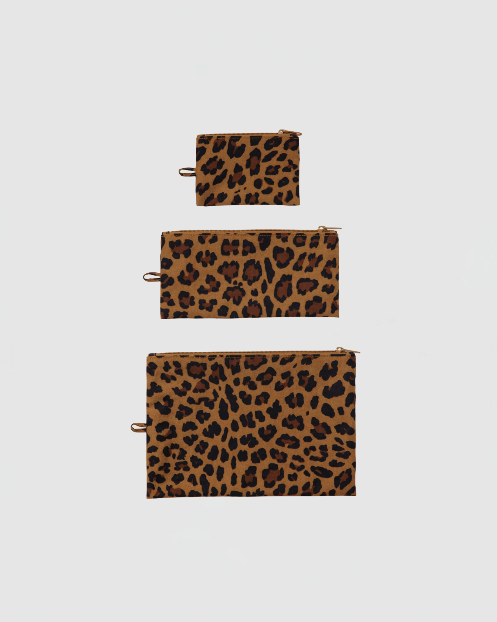 Baggu Flat Pouch Set in Leopard