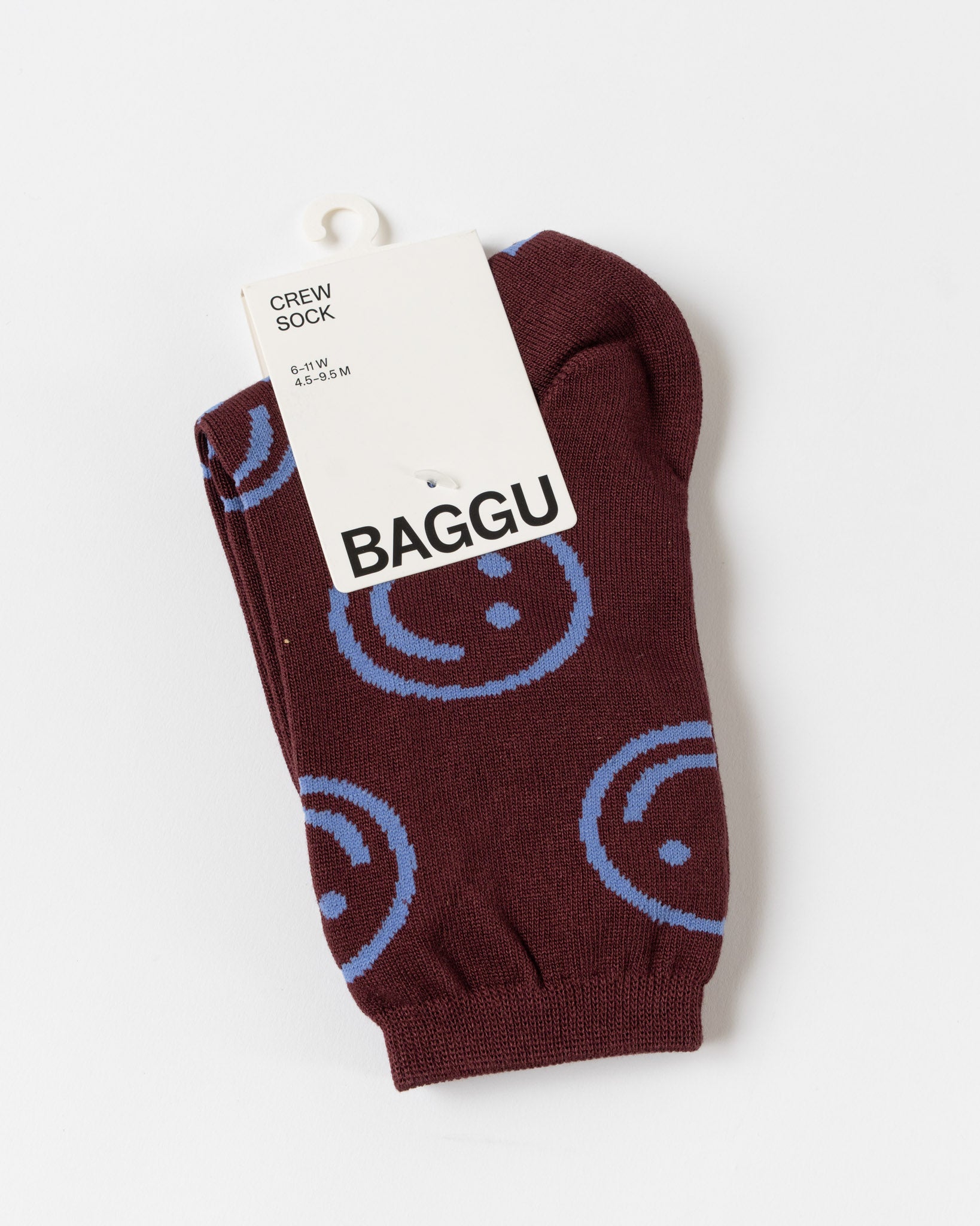 Baggu Crew Sock in Mahogany Happy