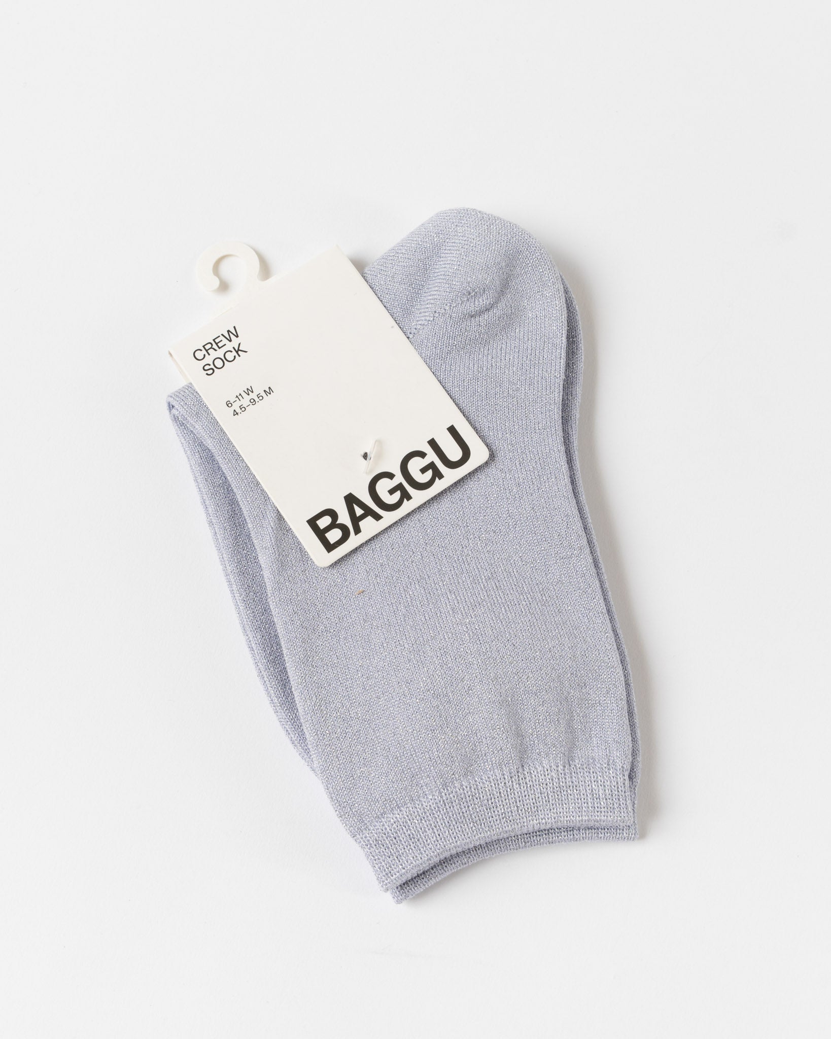 Baggu Crew Sock in Lilac Metallic