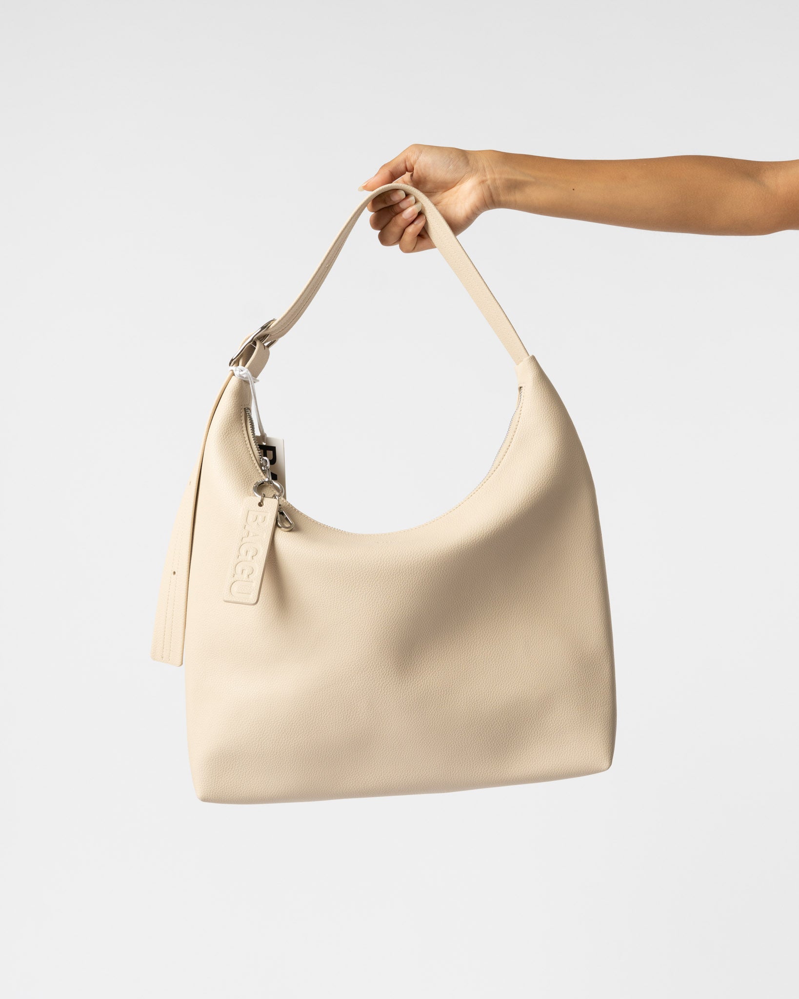 Baggu Recycled Leather Shoulder Bag in Stone