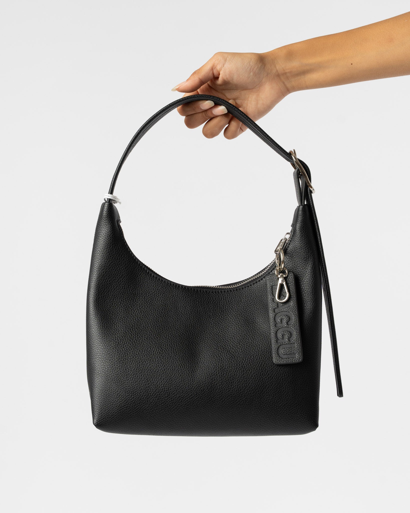 Baggu Mini Recycled Leather Shoulder Bag in Black