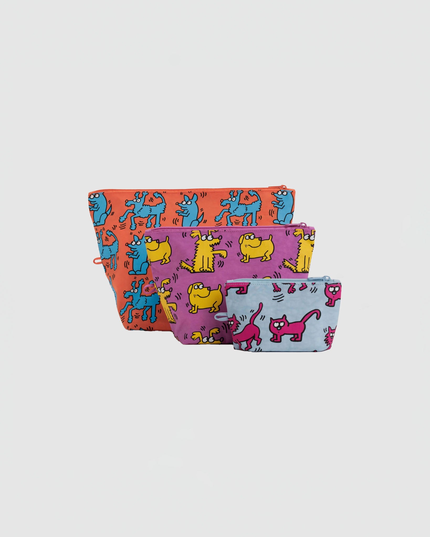 Baggu Go Pouch Set in Keith Haring Pets