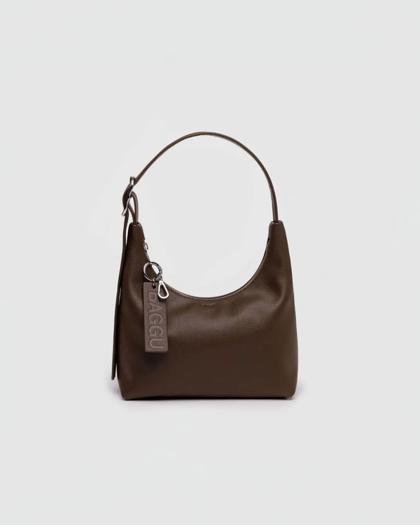 Baggu Mini Recycled Leather Shoulder Bag in Brown