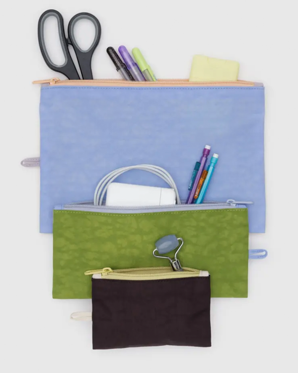 Baggu Flat Pouch Set in Pastels Colorblock