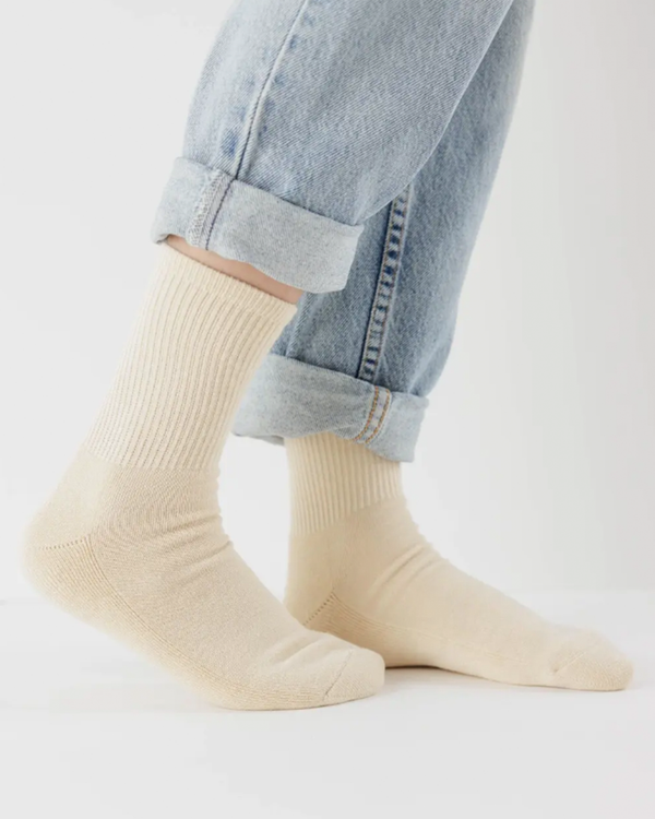 Baggu Ribbed Sock in Ecru