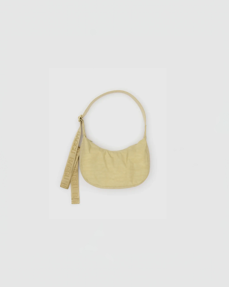 Baggu Small Nylon Crescent Bag in Butter