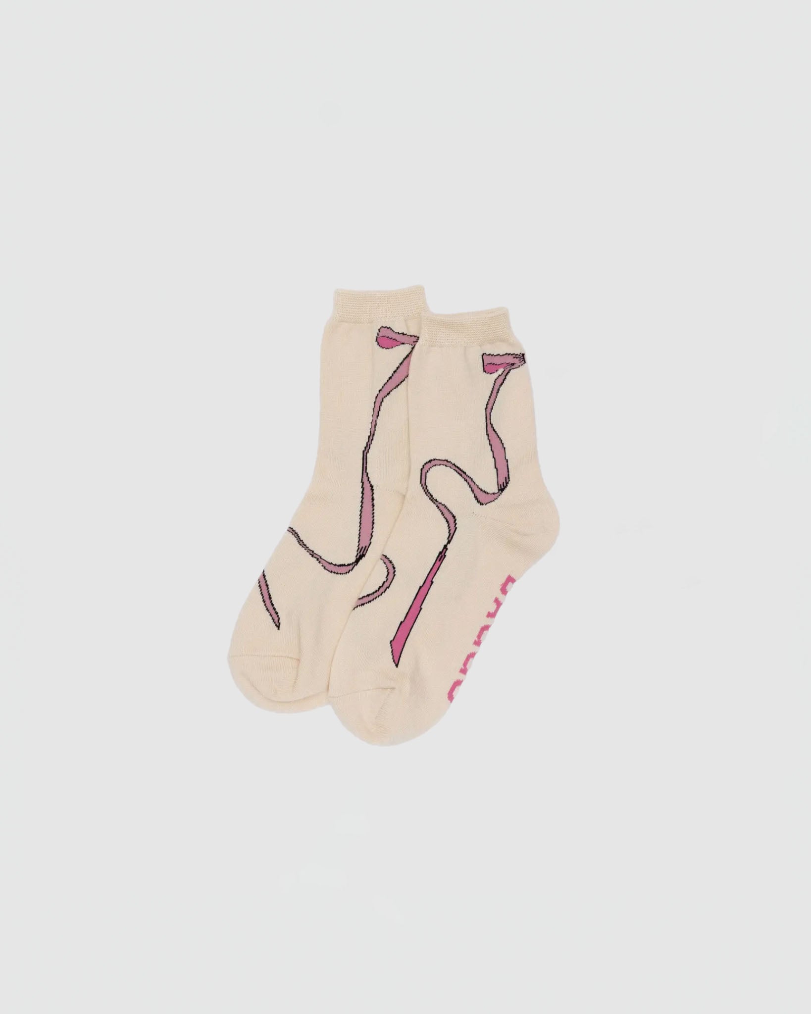 Baggu Crew Sock in Pink Bow