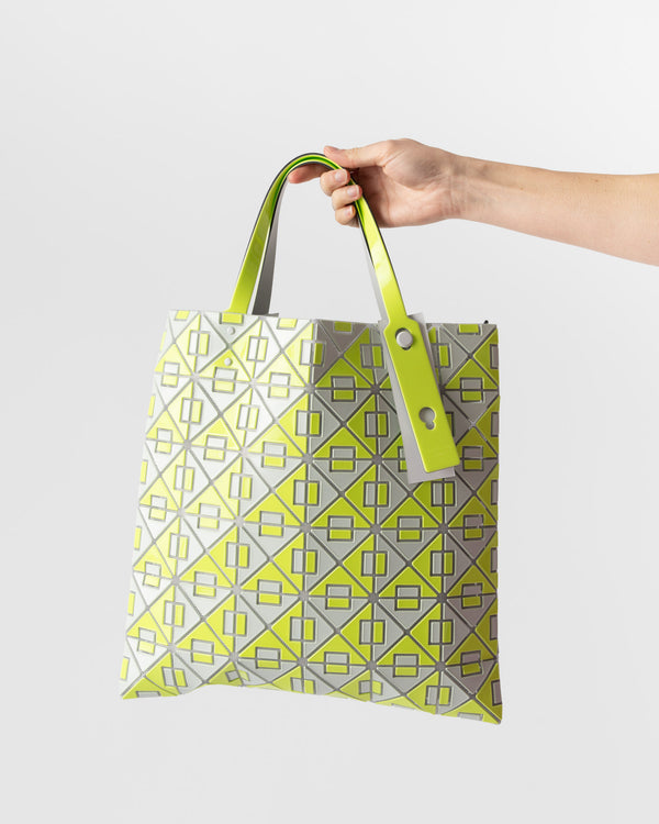 Bao Bao Connect Geometric Tote Bag in Yellow Green x Gray