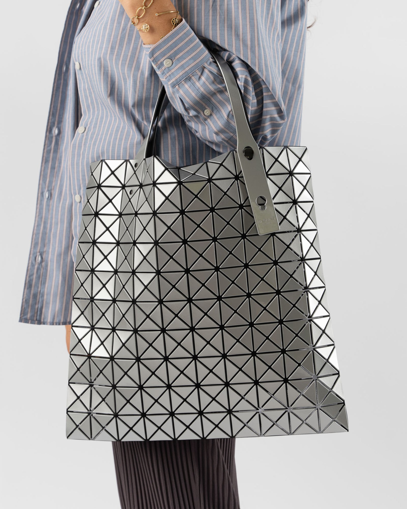 Bao Bao Prism Tote Bag Silver