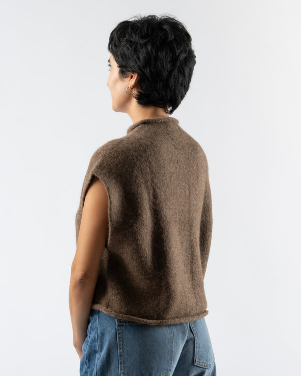 Bare Knitwear Iris Vest in Saddle