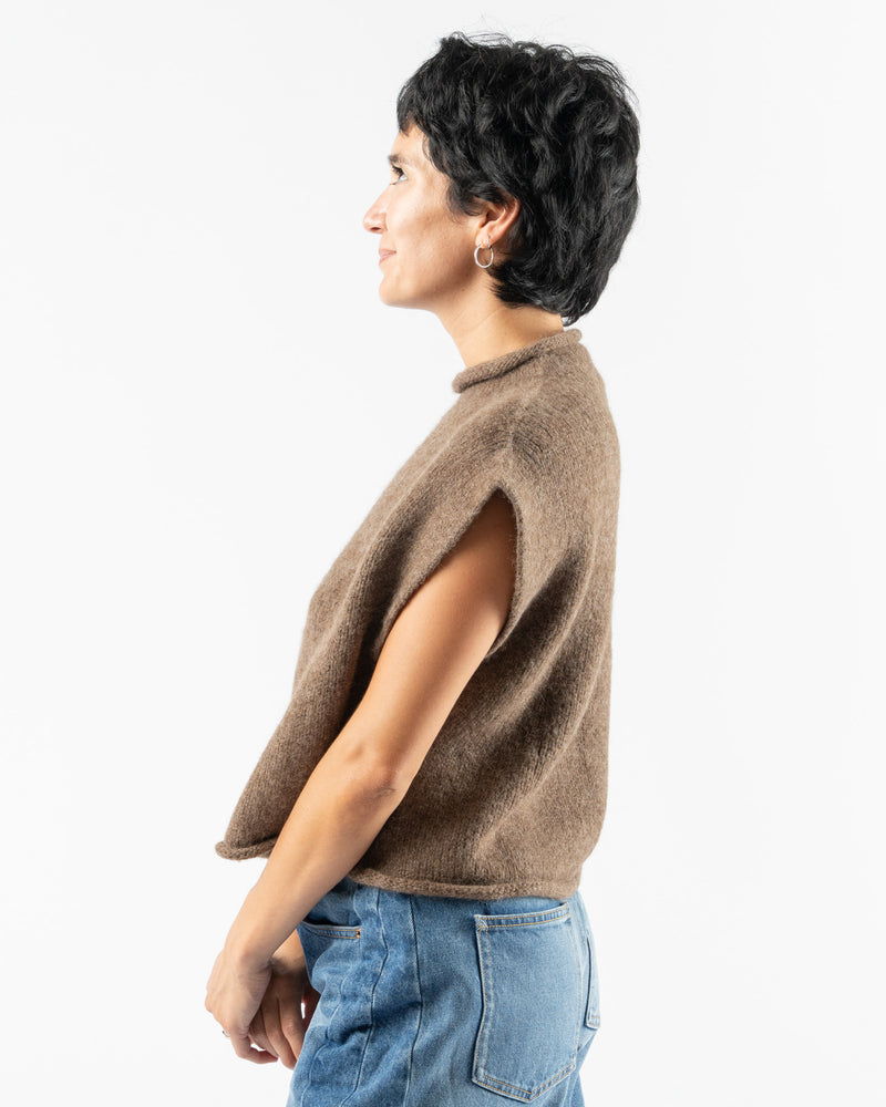 Bare Knitwear Iris Vest in Saddle