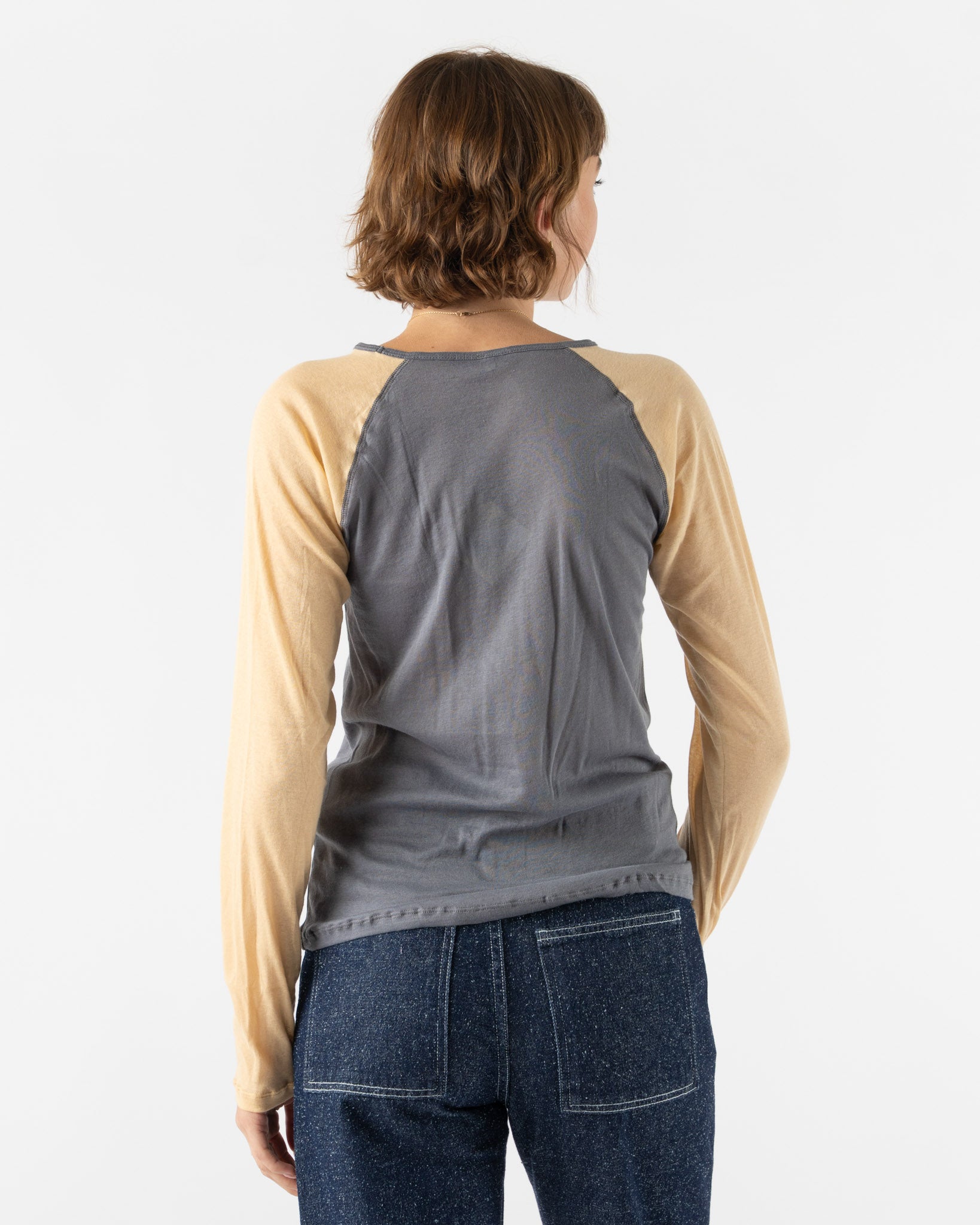 Baserange Gene Long Sleeve Tee in Amber Blue-Beige