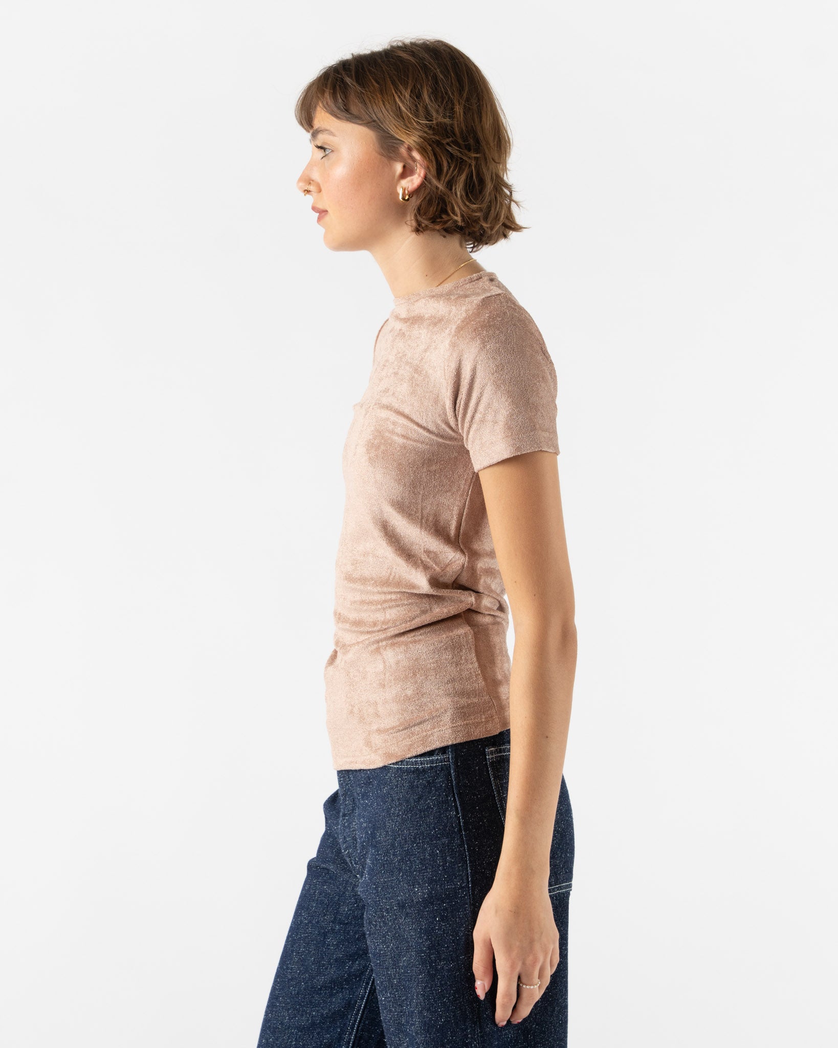 Baserange Omo Tee Shirt in Alba Brown Curated at Jake and Jones