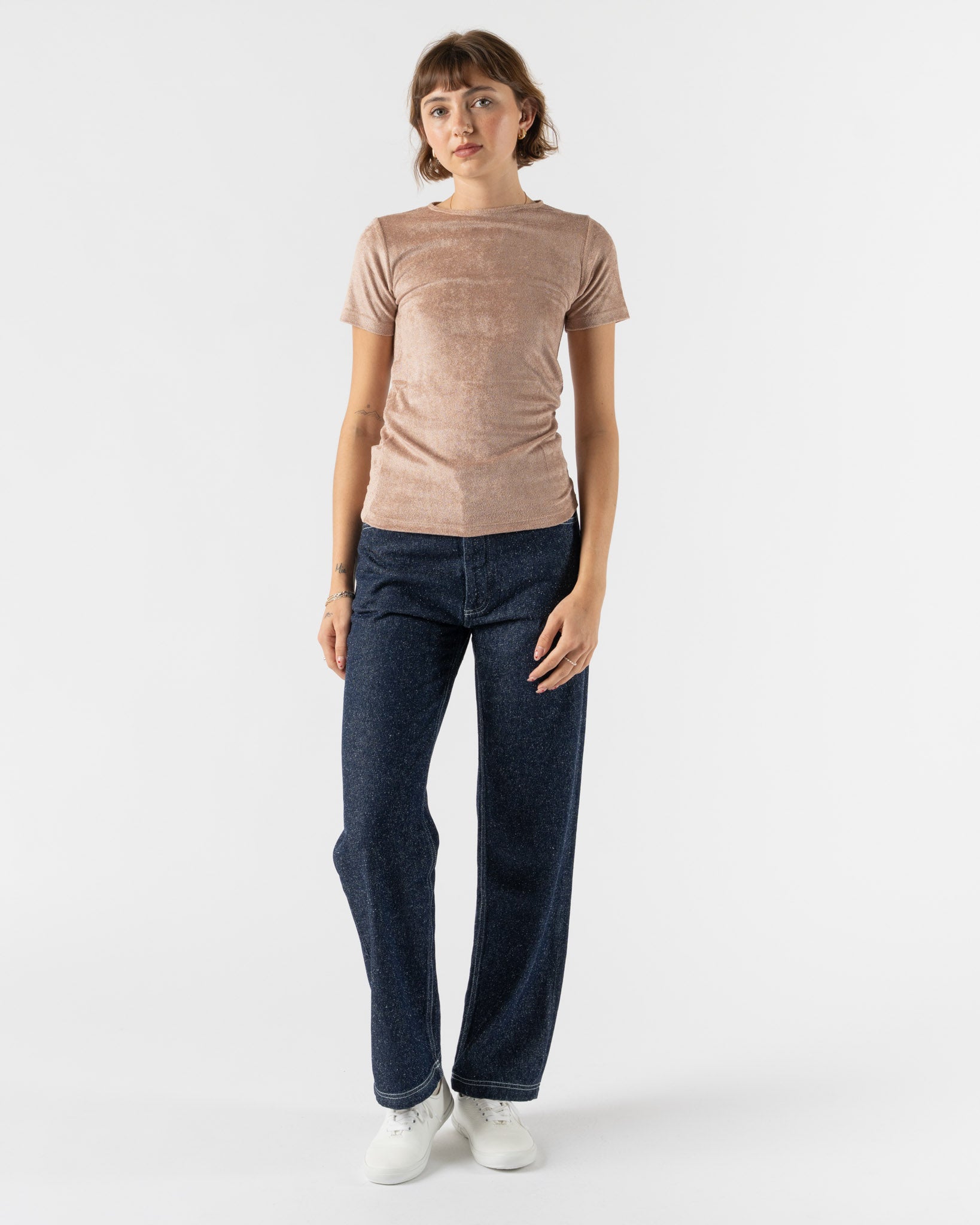 Baserange Omo Tee Shirt in Alba Brown Curated at Jake and Jones
