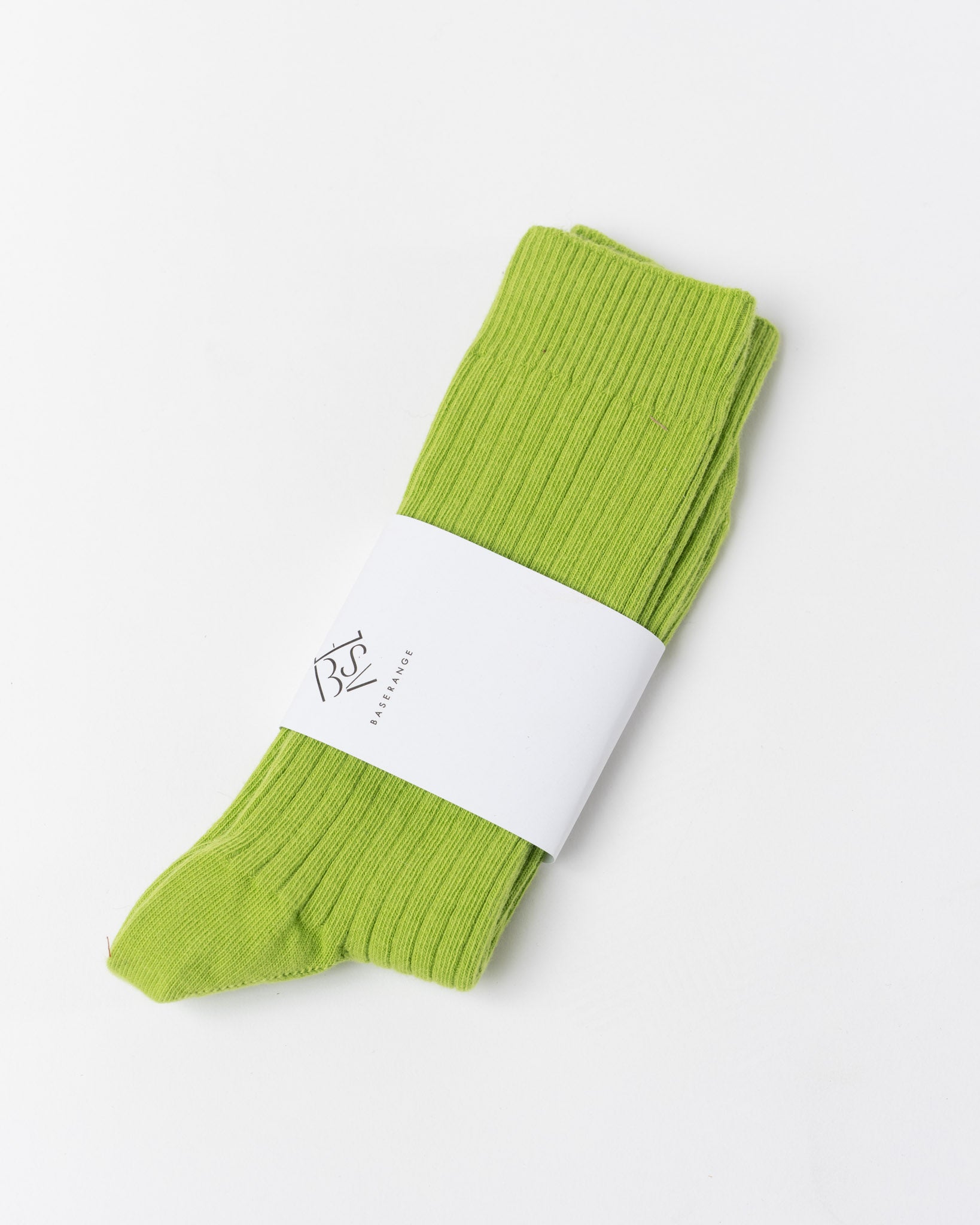 Baserange Rib Overankle Socks in Spiral Green