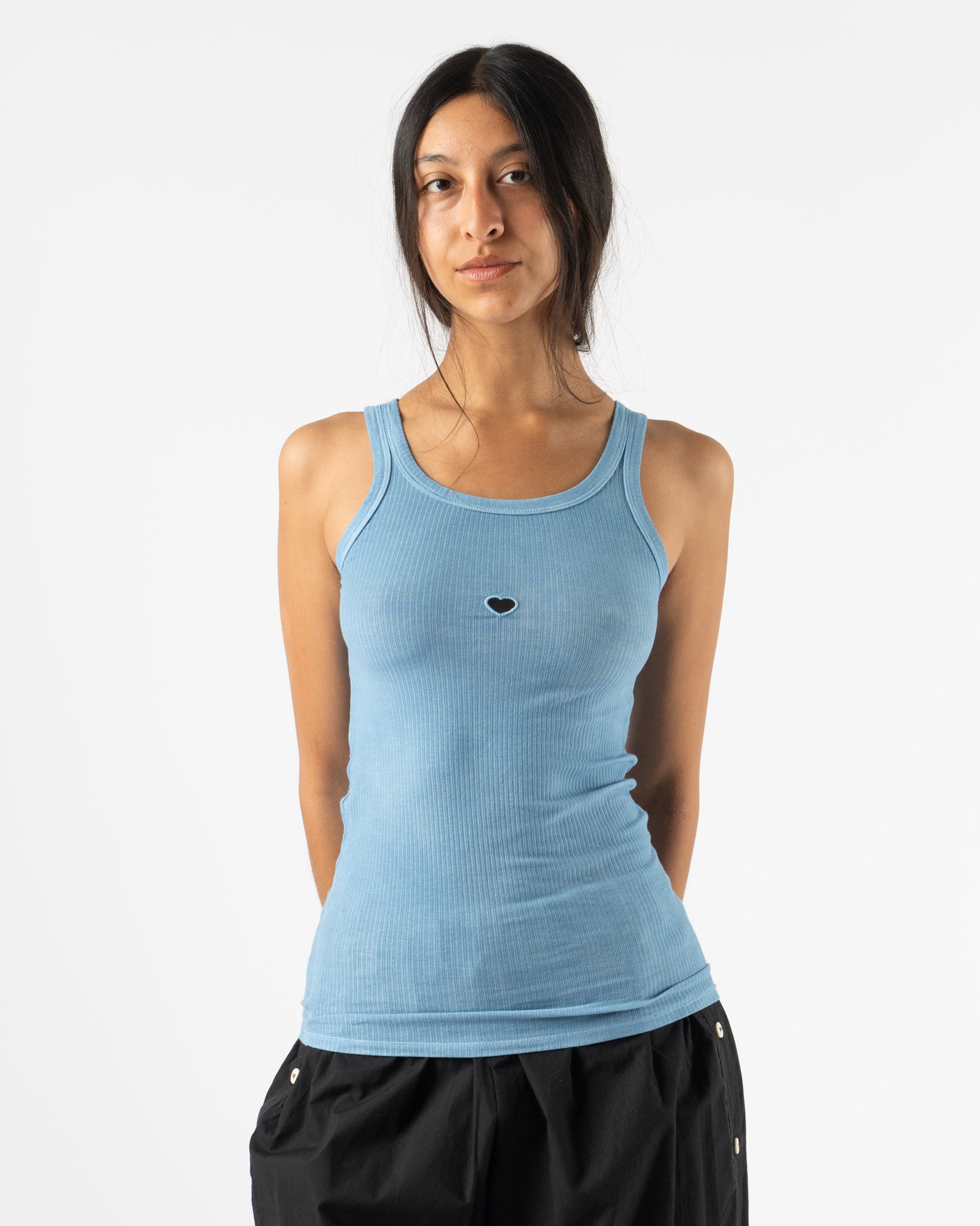 Baserange Heart Tank in Isatis Blue Curated at Jake and Jones