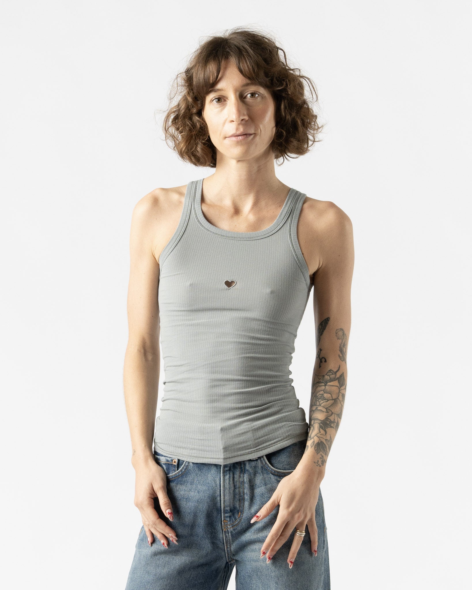 Bow Blue Heart Tank - Baserange – Assembly New York