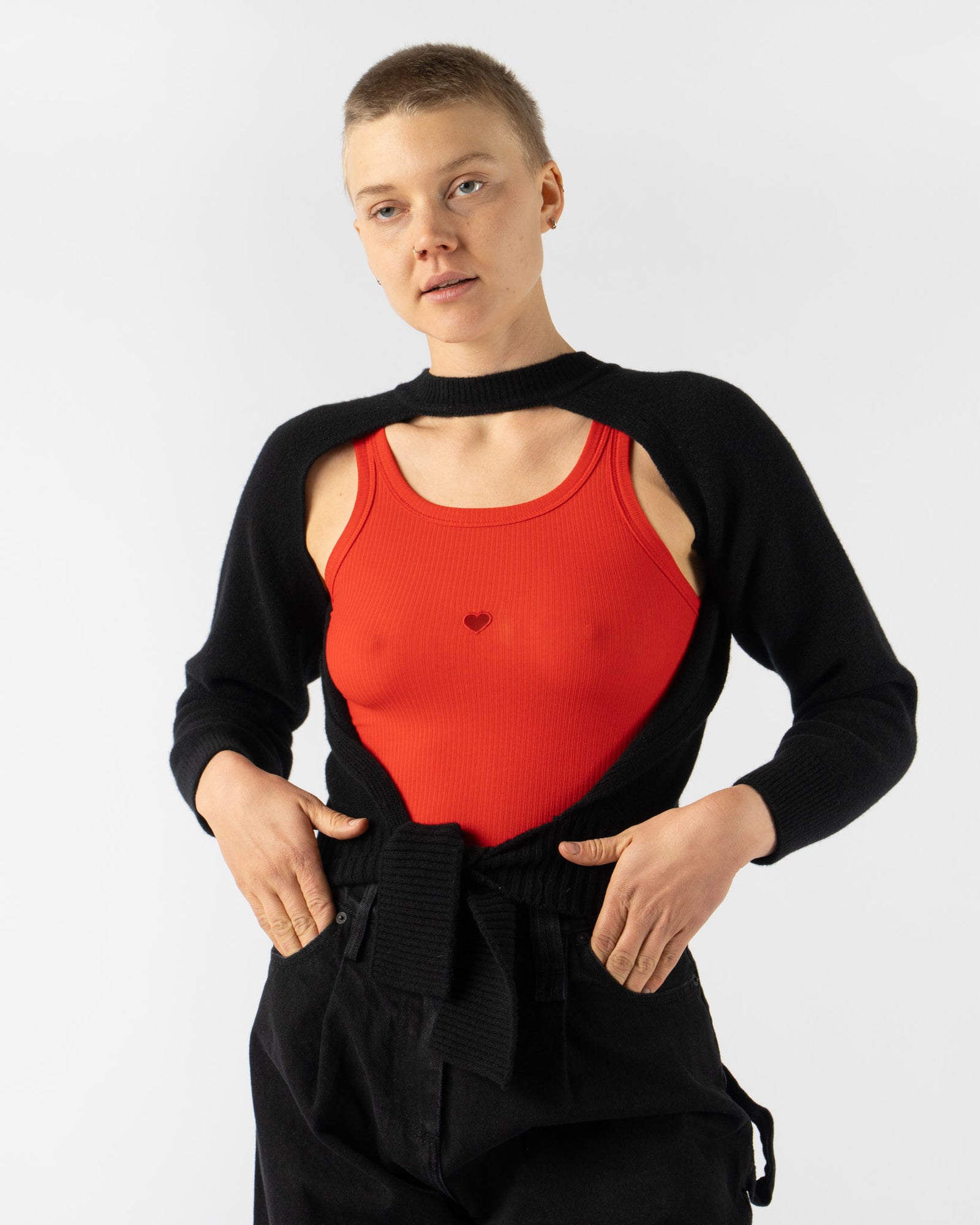 Baserange Heart Tank in Red Curated at Jake and Jones