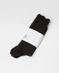 Baserange Rib Overankle Socks in Black