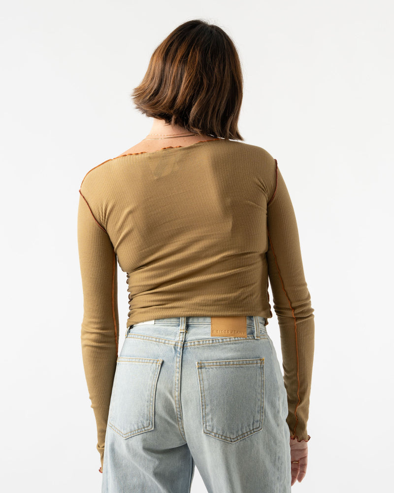 Baserange Vein Long Sleeve in Jade Brown