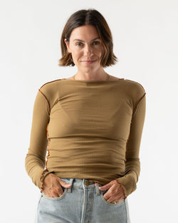 Baserange Vein Long Sleeve in Jade Brown