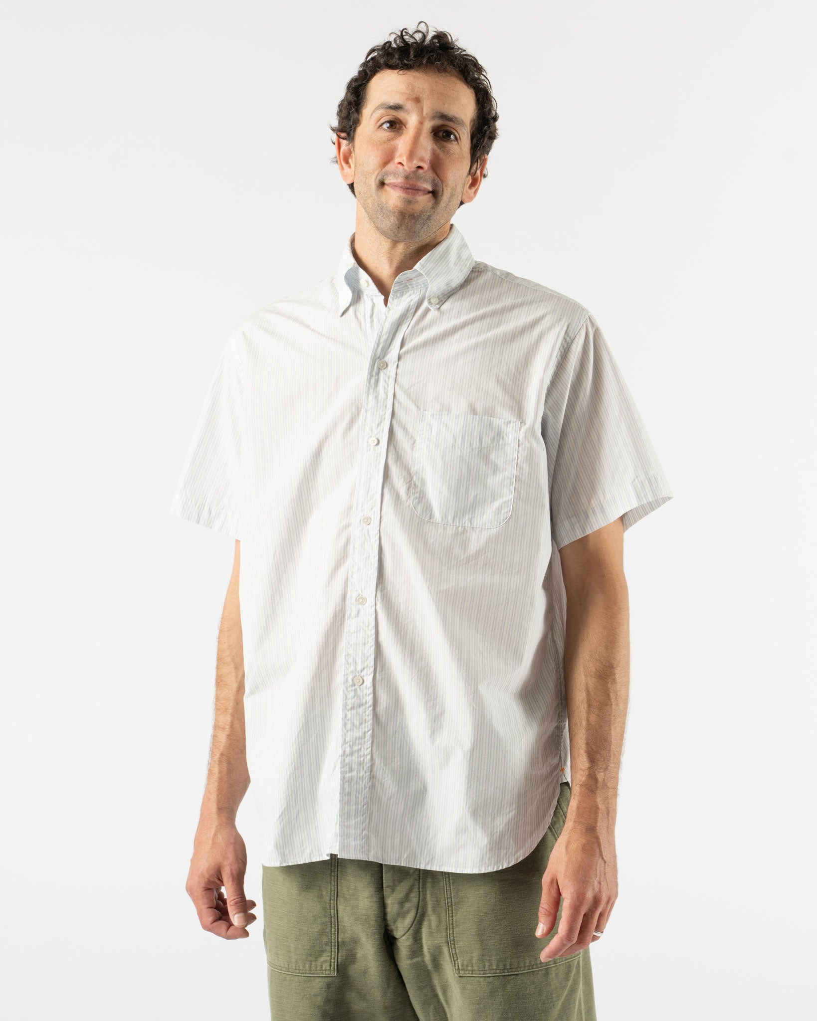 Beams Plus B.D. Classic Fit 160.2 Broad Shirt in Stripe